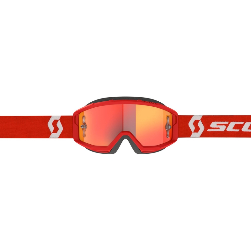 Gogle motocrossowe SCOTT - USA Primal CH czerwono-białe (plexi pomarańczowy chrom)