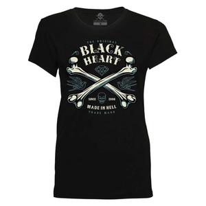 T-shirt damski Black Heart Bones czarny