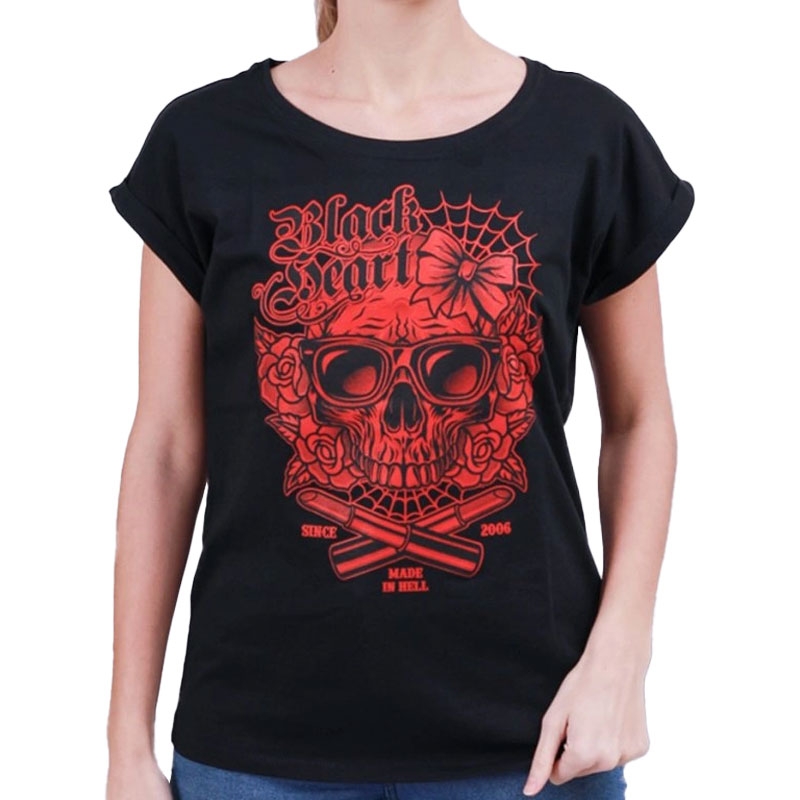 T-shirt damski Black Heart Dead Beauty Ext czarny