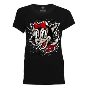 T-shirt damski Black Heart Bad Cat czarny