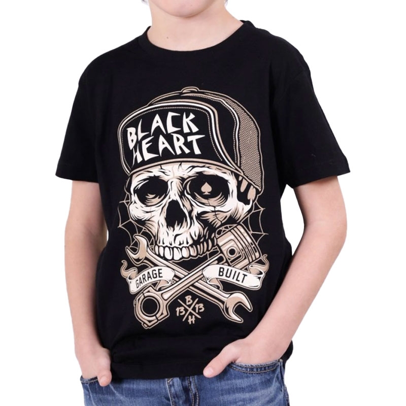 T-shirt dziecięcy Black Heart Garage Build w kolorze czarnym