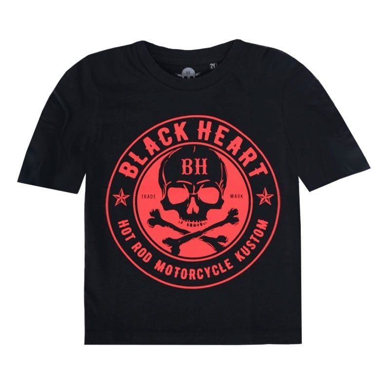 T-shirt dziecięcy Black Heart Red Skul Blk czarny