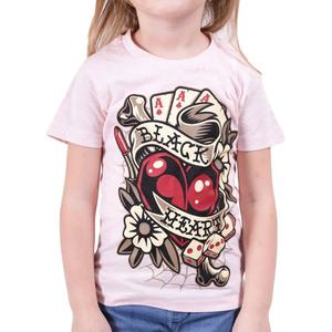 Koszulka dziecięca Black Heart Rockabilly Heart różowa