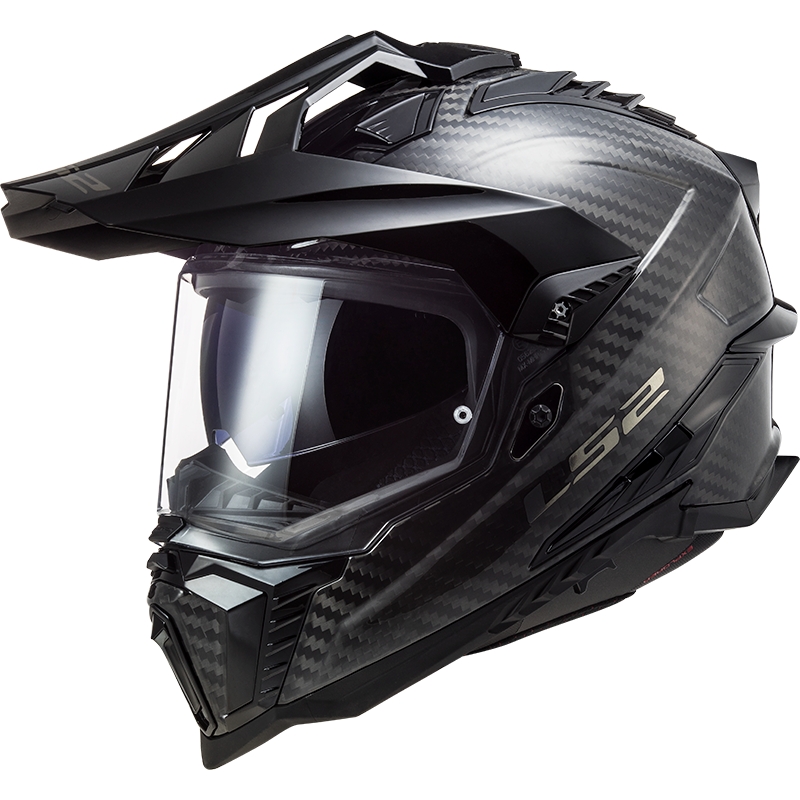 Kask enduro LS2 MX701 Explorer Carbon w kolorze czarnym błyszczącym
