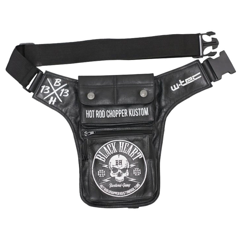 BLACK HEART W-TEC Kieszeń na udzie czaszki czarna
