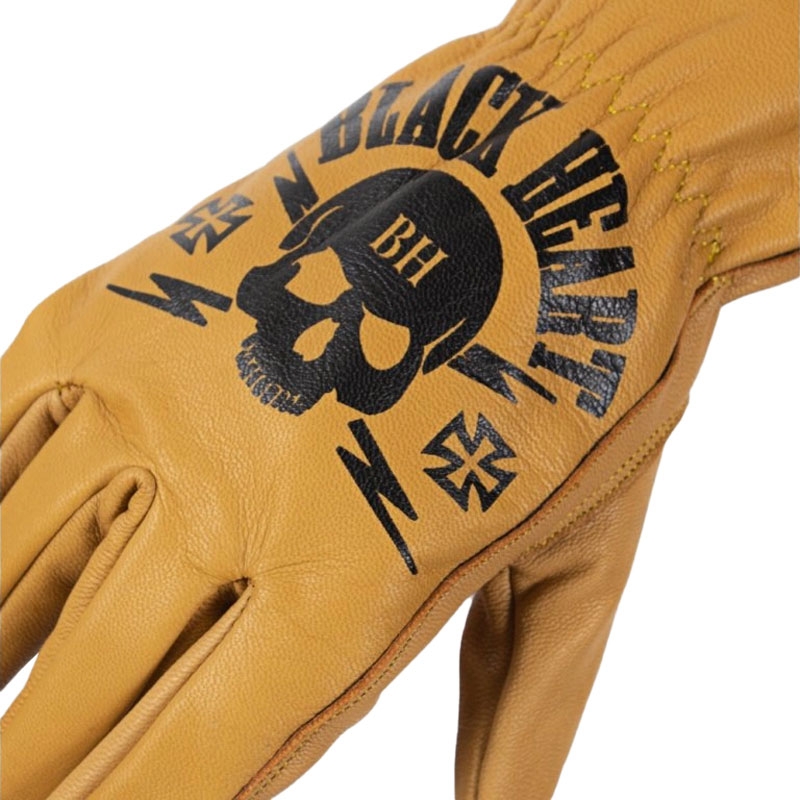 Rękawiczki Chopper Black Heart Skull Gloves brązowe