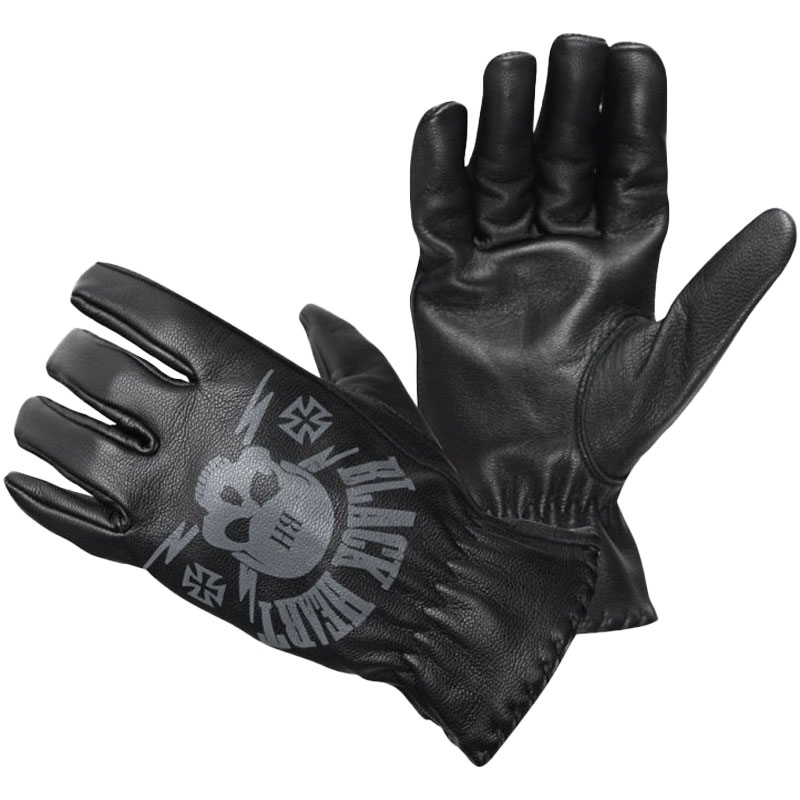 Rękawiczki Chopper Black Heart Skull Gloves czarne