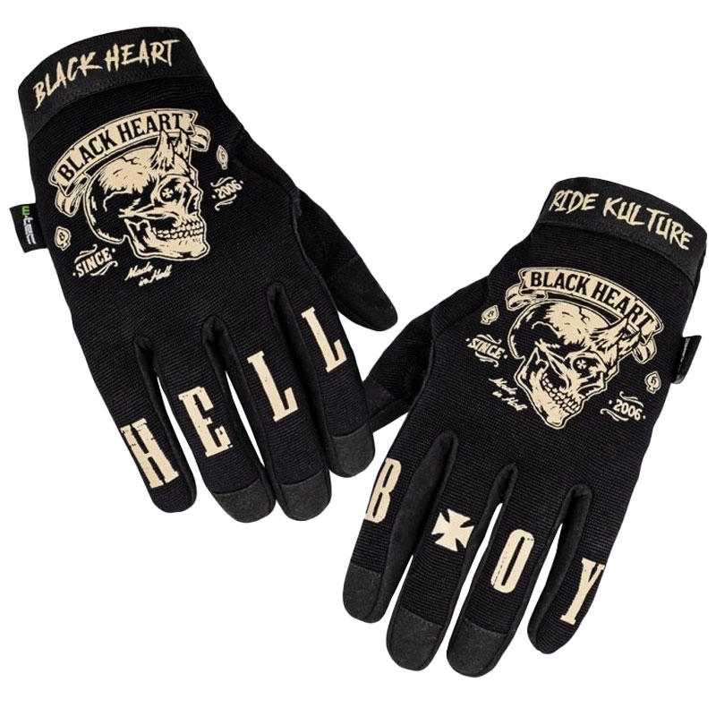 Rękawiczki śmigłowe Black Heart W-TEC Rioter czarne