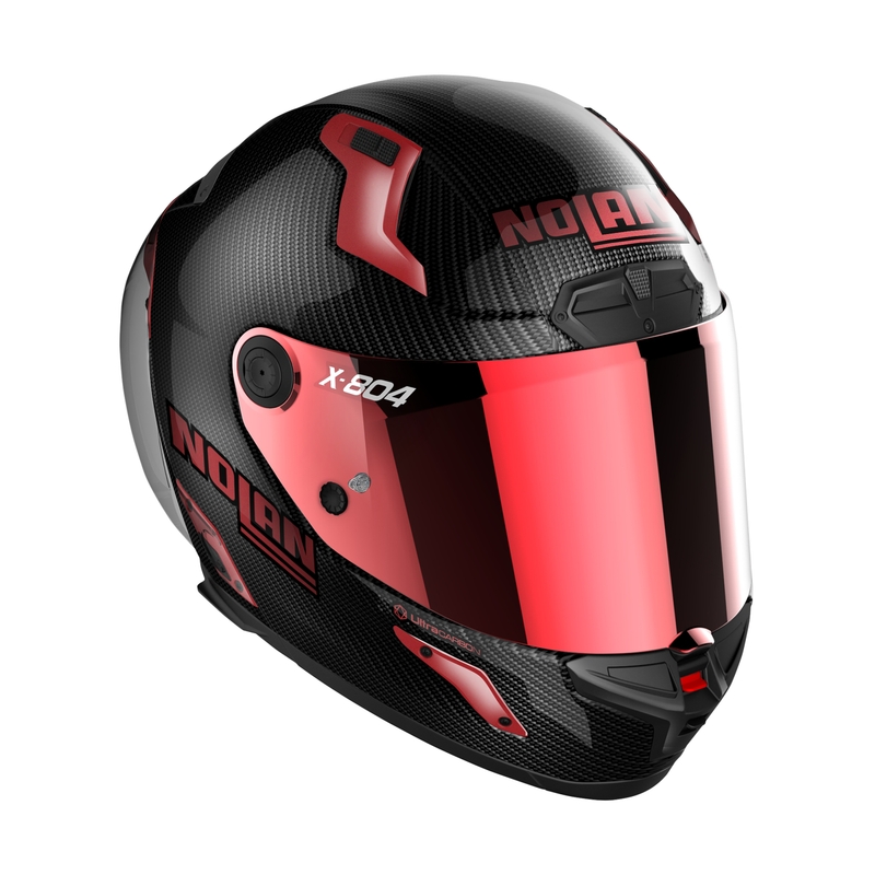 Integralny kask motocyklowy Nolan X-804 RS Ultra Carbon Iridium Edition czarno-czerwony