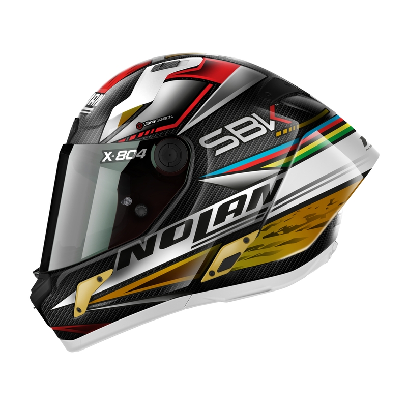 Integralny kask motocyklowy Nolan X-804 RS Ultra Carbon SBK czarno-czerwono-złoty