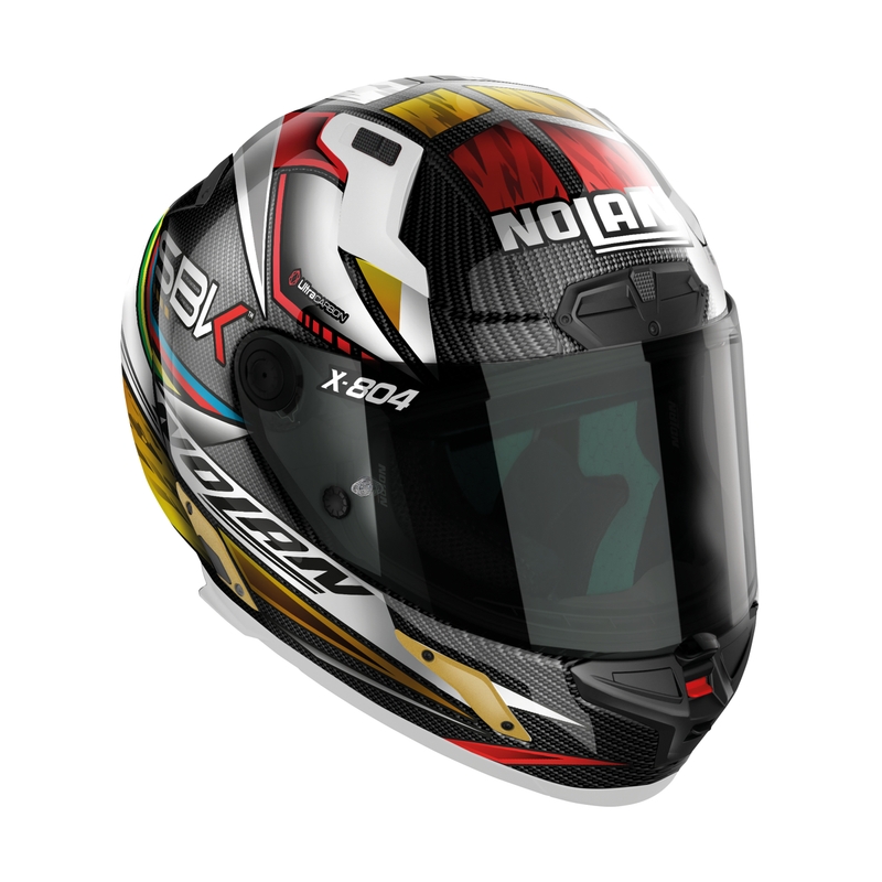 Integralny kask motocyklowy Nolan X-804 RS Ultra Carbon SBK czarno-czerwono-złoty