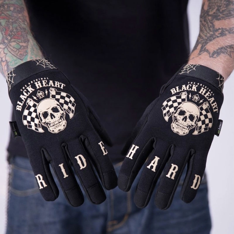 Rękawice chopperowe Black Heart W-TEC Starter czarne