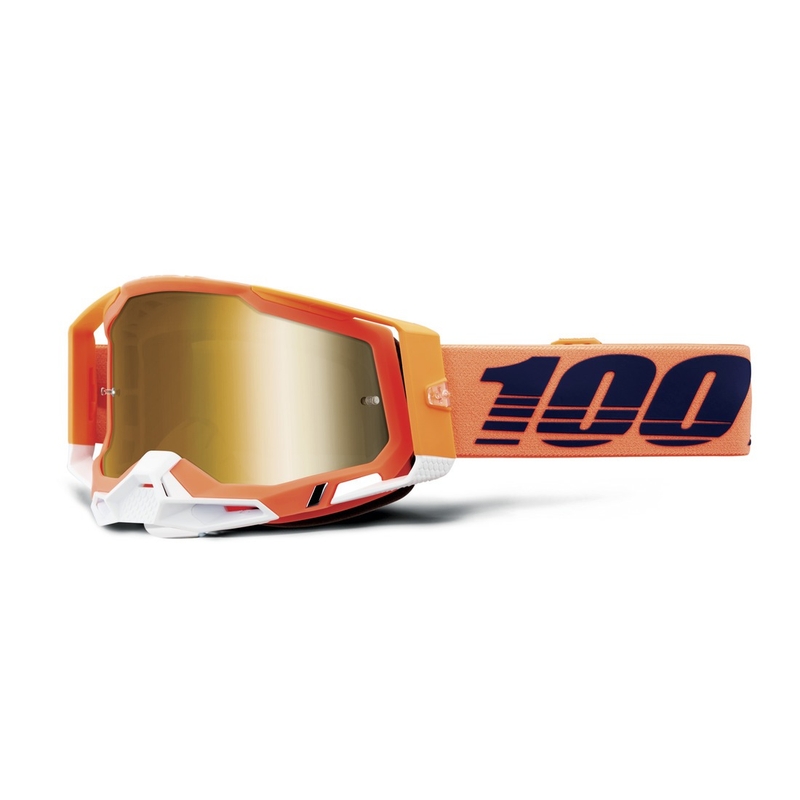 Gogle motocrossowe 100% plexi RACECRAFT w kolorze koralowego złota
