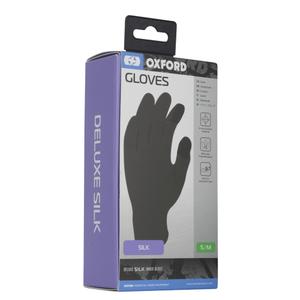 Jedwabne wyściółki rękawic OXFORD w kolorze czarnym