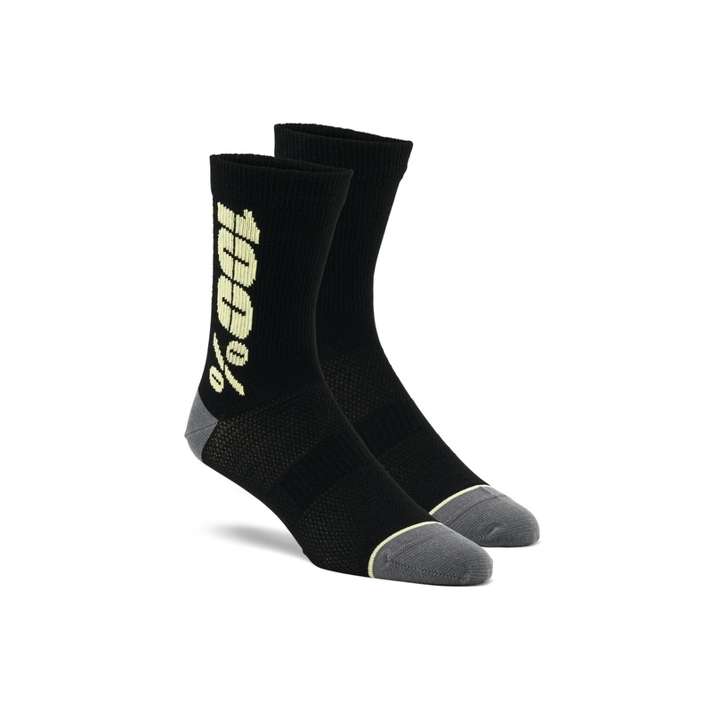 Skarpetki 100% - USA Rythym Merino Wool czarno-żółte