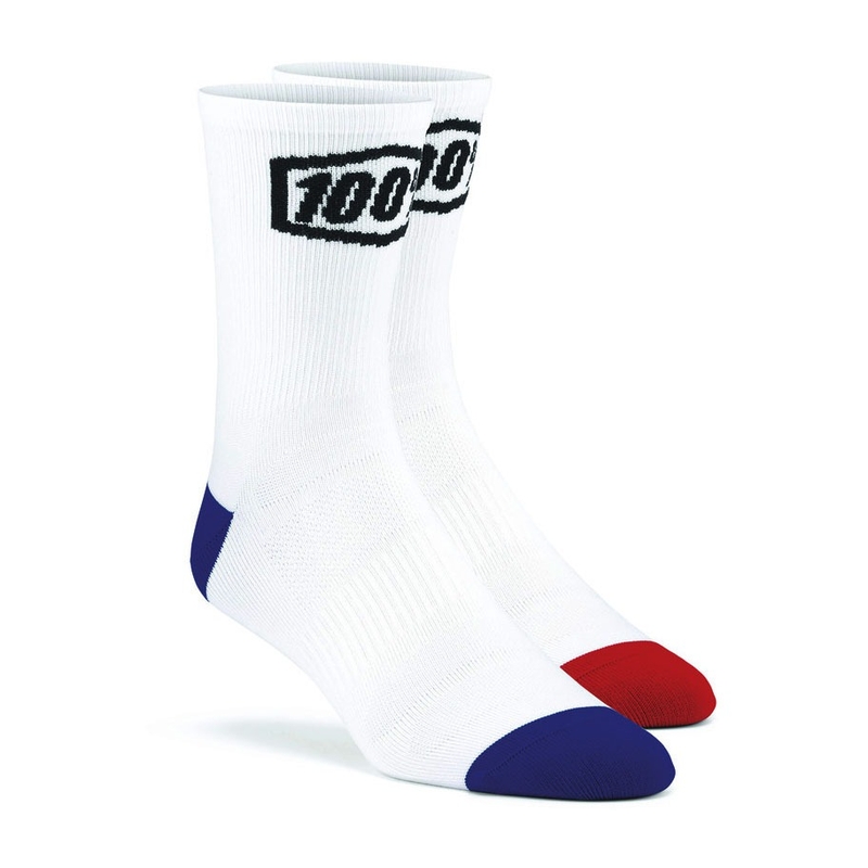 Skarpetki 100%-USA Terrain MTB białe