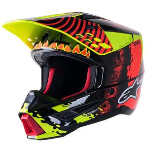 Kask motocrossowy Alpinestars S-M5 Solar Flare fluo żółto-fluo czerwono-czarny