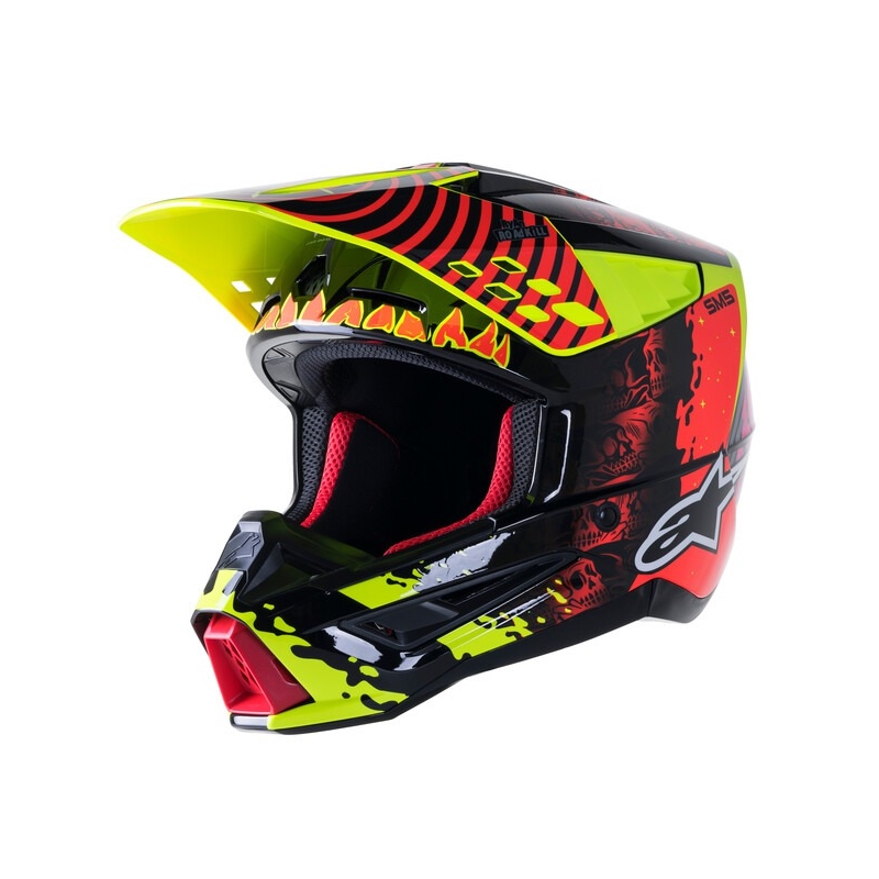 Kask motocrossowy Alpinestars S-M5 Solar Flare fluo żółto-fluo czerwono-czarny