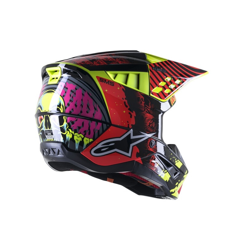 Kask motocrossowy Alpinestars S-M5 Solar Flare fluo żółto-fluo czerwono-czarny