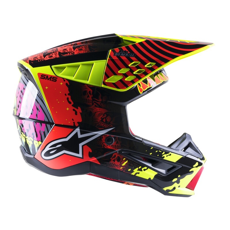 Kask motocrossowy Alpinestars S-M5 Solar Flare fluo żółto-fluo czerwono-czarny