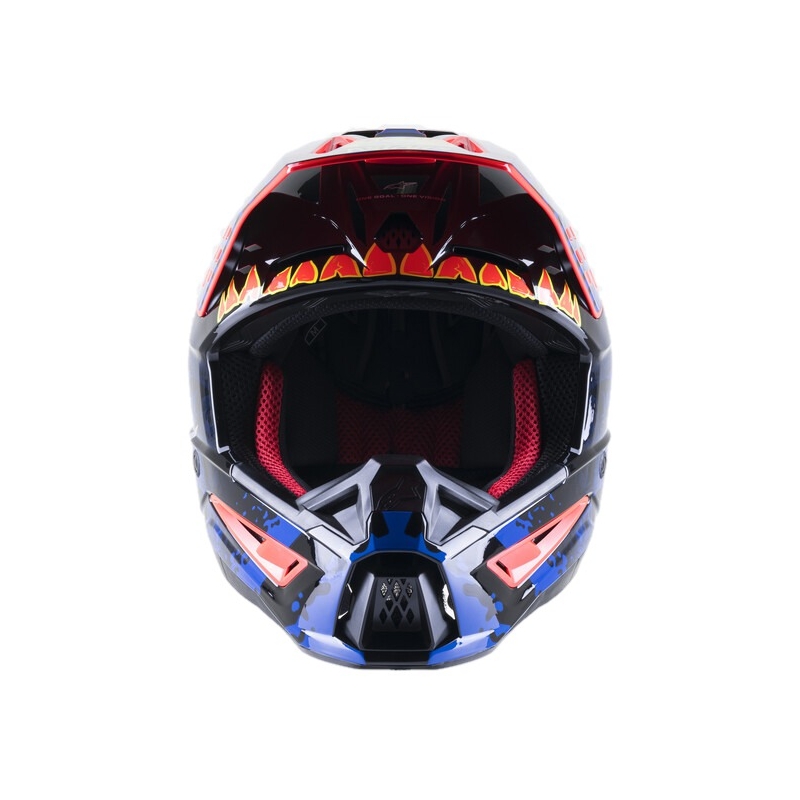 Kask Motocrossowy Alpinestars S-M5 Solar Flare Czarno-Niebiesko-Fluo Czerwono-Fluo Żółty wyprzedaż