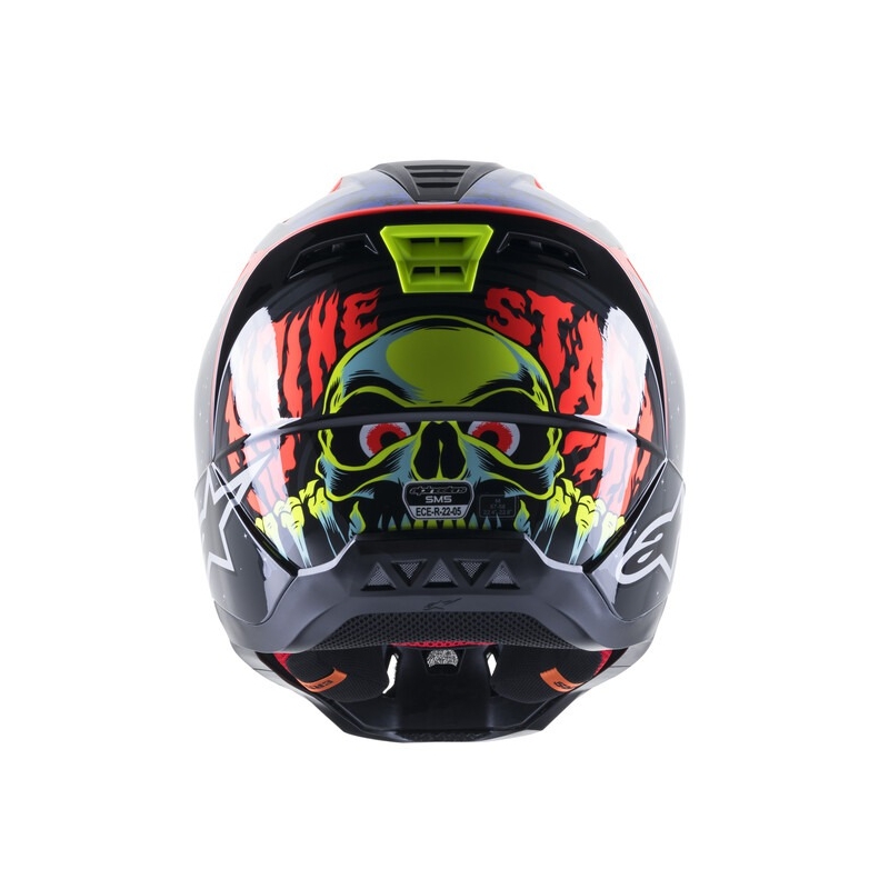 Kask Motocrossowy Alpinestars S-M5 Solar Flare Czarno-Niebiesko-Fluo Czerwono-Fluo Żółty wyprzedaż