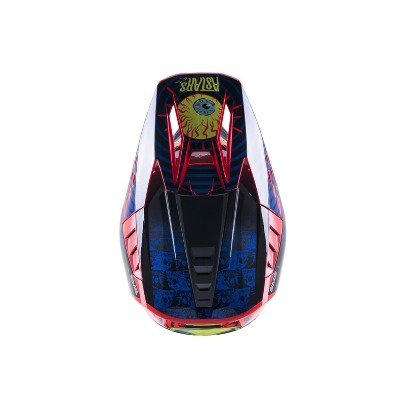 Kask Motocrossowy Alpinestars S-M5 Solar Flare Czarno-Niebiesko-Fluo Czerwono-Fluo Żółty wyprzedaż