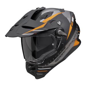 Kask enduro Scorpion ADF-9000 Air Feat matowy czarno-srebrno-pomarańczowy