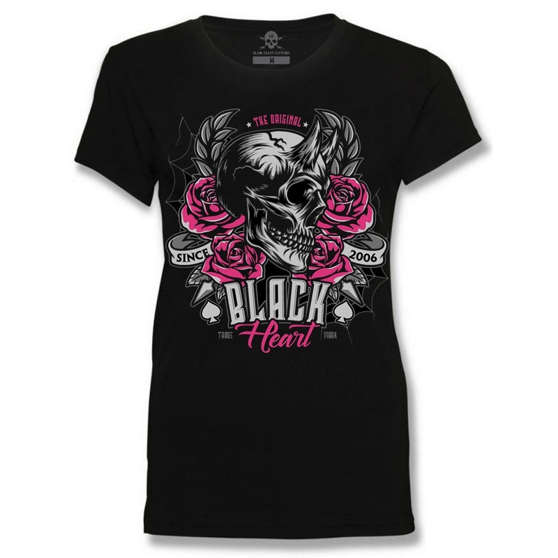 Damska koszulka Black Heart Devil Rose