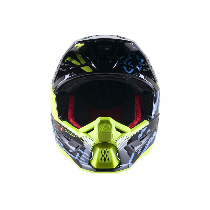 Kask motocrossowy Alpinestars S-M5 Action fluo żółto-czarno-niebiesko-ciemnoczerwony