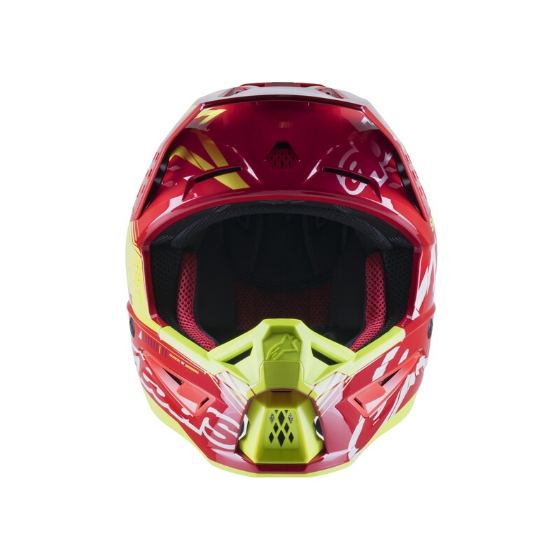 Kask motocrossowy Alpinestars S-M5 Action czerwono-fluo żółto-biało-niebieski