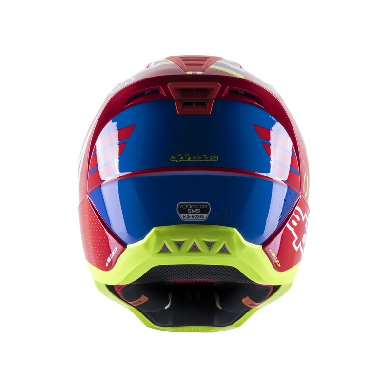 Kask motocrossowy Alpinestars S-M5 Action czerwono-fluo żółto-biało-niebieski