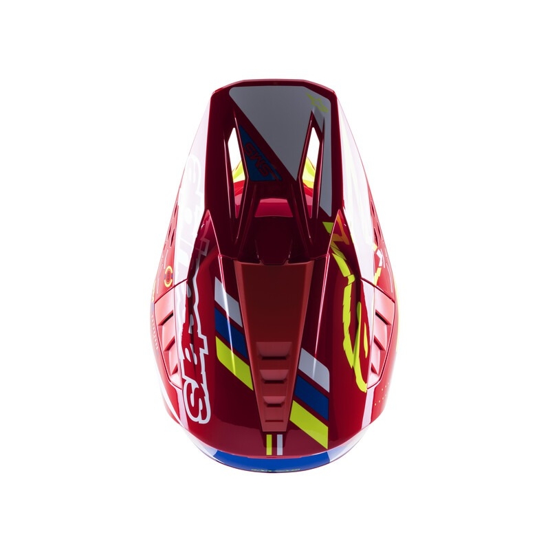 Kask motocrossowy Alpinestars S-M5 Action czerwono-fluo żółto-biało-niebieski
