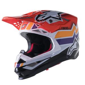 Kask motocrossowy Alpinestars Supertech S-M10 Troy Lee Designs Edition Pomarańczowo-Żółto-Fioletowo-Biały Czarny