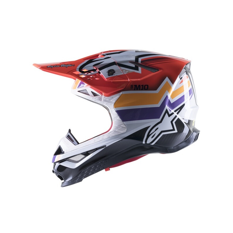 Kask motocrossowy Alpinestars Supertech S-M10 Troy Lee Designs Edition Pomarańczowo-Żółto-Fioletowo-Biały Czarny