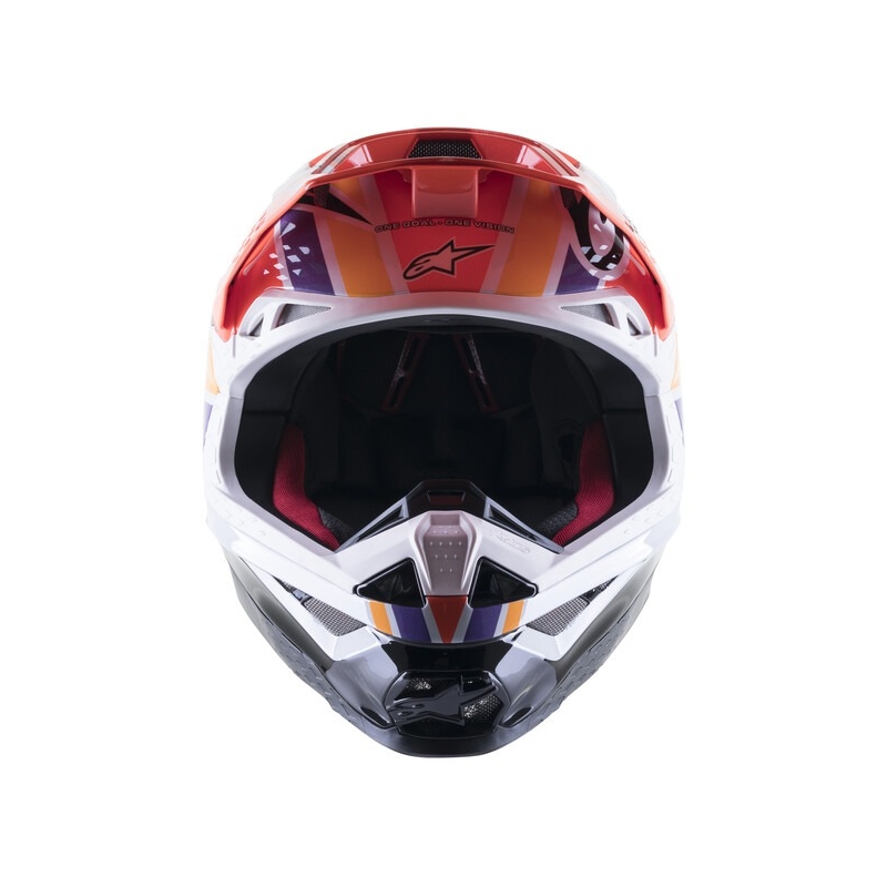 Kask motocrossowy Alpinestars Supertech S-M10 Troy Lee Designs Edition Pomarańczowo-Żółto-Fioletowo-Biały Czarny