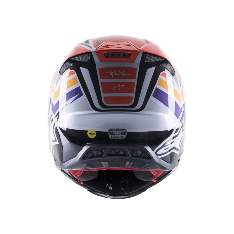 Kask motocrossowy Alpinestars Supertech S-M10 Troy Lee Designs Edition Pomarańczowo-Żółto-Fioletowo-Biały Czarny
