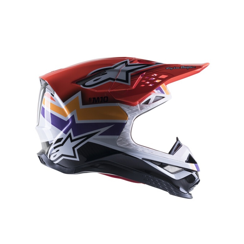 Kask motocrossowy Alpinestars Supertech S-M10 Troy Lee Designs Edition Pomarańczowo-Żółto-Fioletowo-Biały Czarny