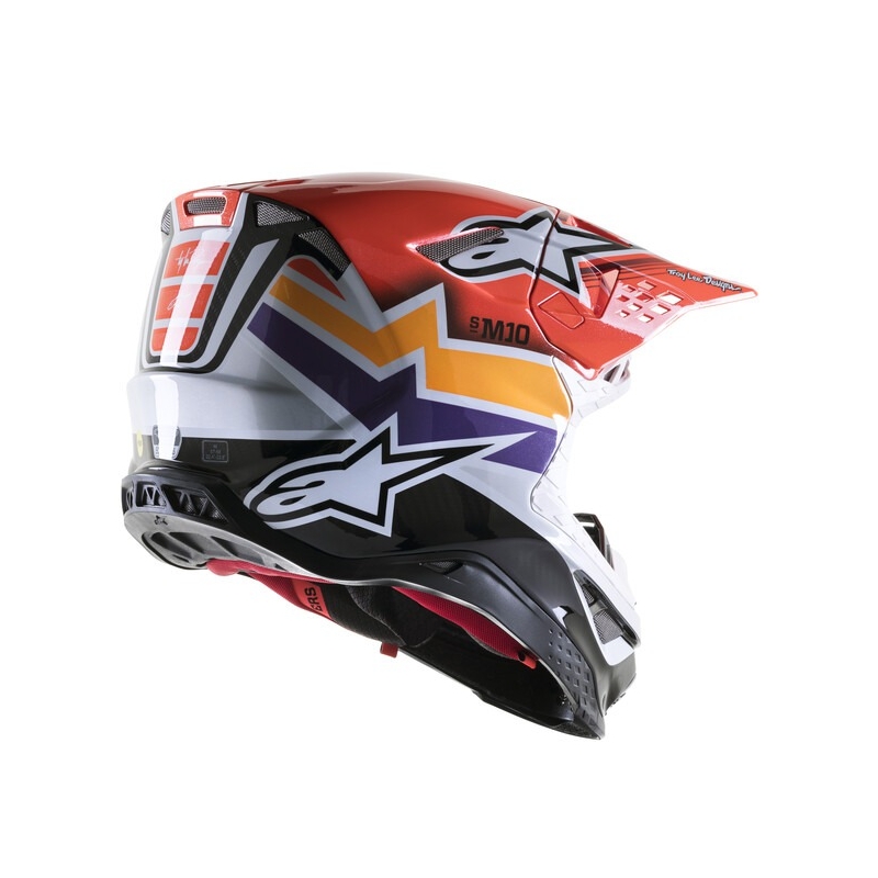 Kask motocrossowy Alpinestars Supertech S-M10 Troy Lee Designs Edition Pomarańczowo-Żółto-Fioletowo-Biały Czarny