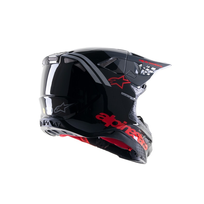 Kask motocrossowy Alpinestars Supertech S-M8 Radium 2 w kolorze czarno-szaro-czerwonym