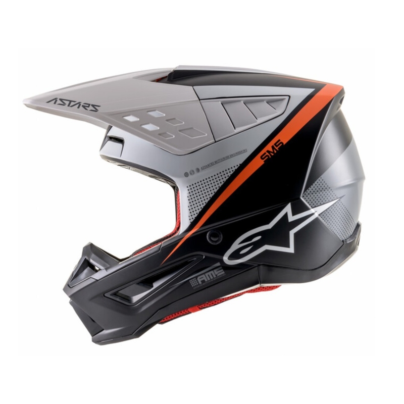 Kask motocrossowy Alpinestars S-M5 Rayon czarno-biało-fluo pomarańczowy matowy