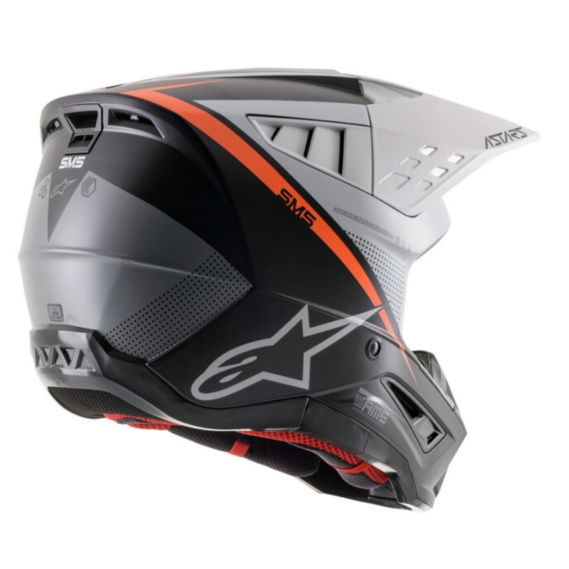 Kask motocrossowy Alpinestars S-M5 Rayon czarno-biało-fluo pomarańczowy matowy