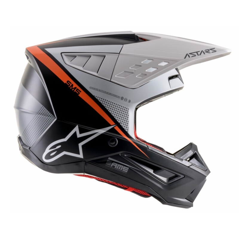 Kask motocrossowy Alpinestars S-M5 Rayon czarno-biało-fluo pomarańczowy matowy