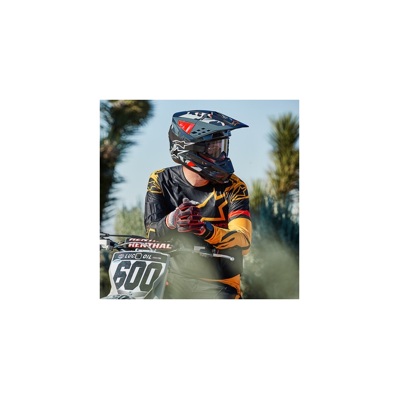 Kask motocrossowy Alpinestars S-M5 Rover antracytowo-fluo czerwono-kamuflaż szary