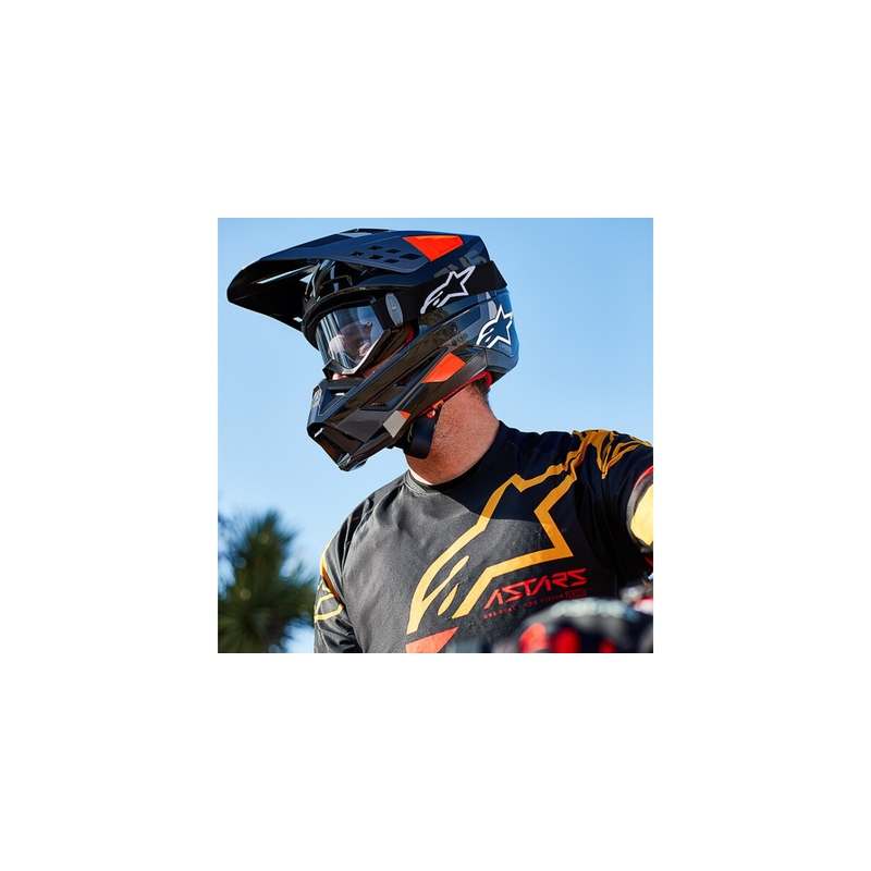 Kask motocrossowy Alpinestars S-M5 Rover antracytowo-fluo czerwono-kamuflaż szary