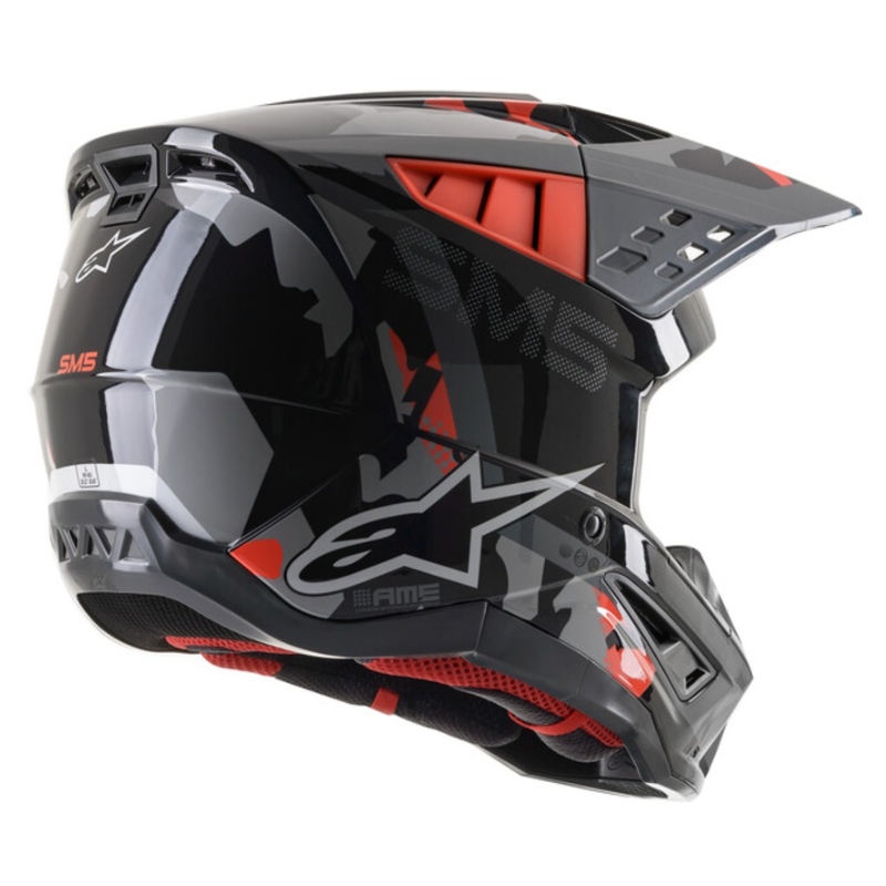 Kask motocrossowy Alpinestars S-M5 Rover antracytowo-fluo czerwono-kamuflaż szary