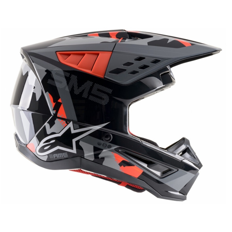 Kask motocrossowy Alpinestars S-M5 Rover antracytowo-fluo czerwono-kamuflaż szary