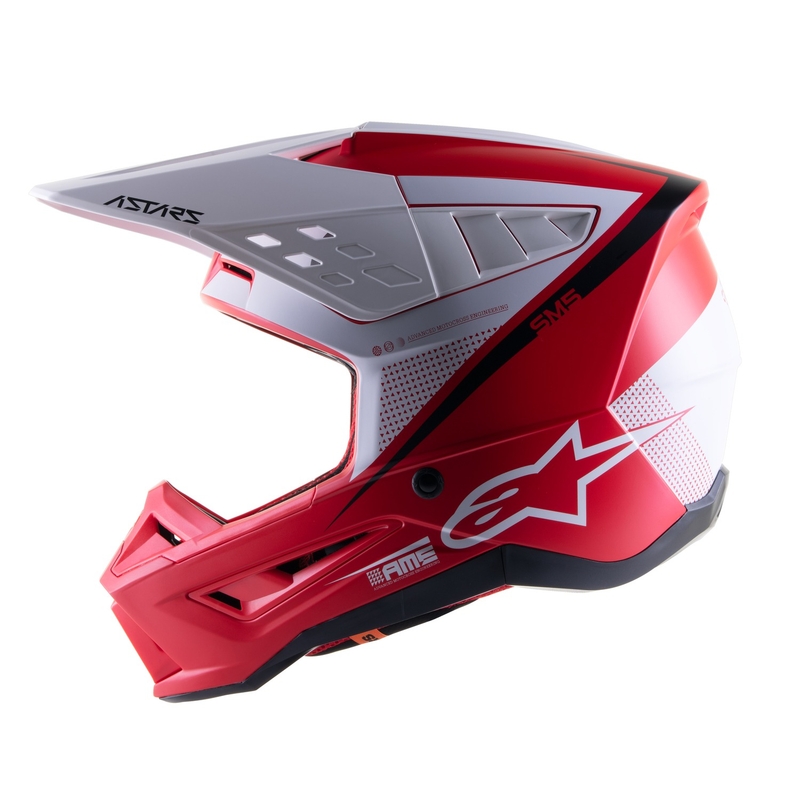 Kask motocrossowy Alpinestars S-M5 Rayon czerwono-biało-czarny matowy