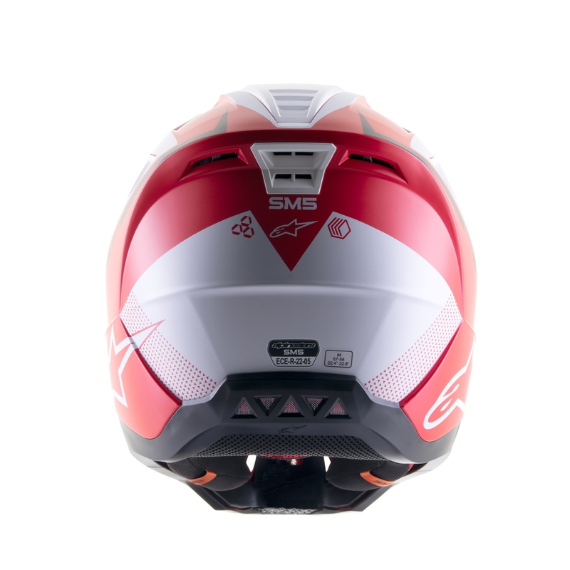 Kask motocrossowy Alpinestars S-M5 Rayon czerwono-biało-czarny matowy