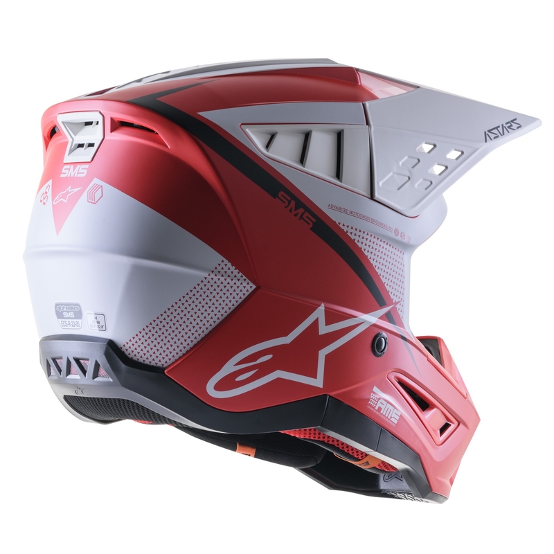 Kask motocrossowy Alpinestars S-M5 Rayon czerwono-biało-czarny matowy